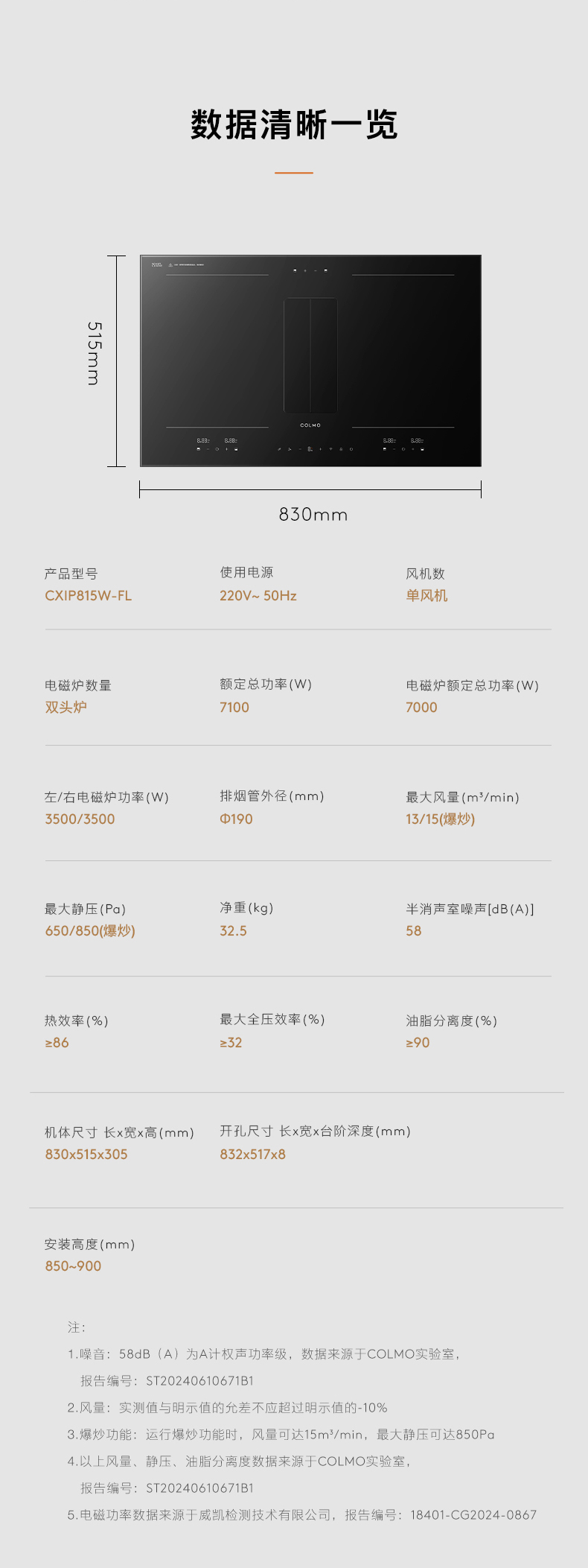 COLMO 煙灶一體機(jī) （主機(jī)+內(nèi)循環(huán)煙管）FLOWIN